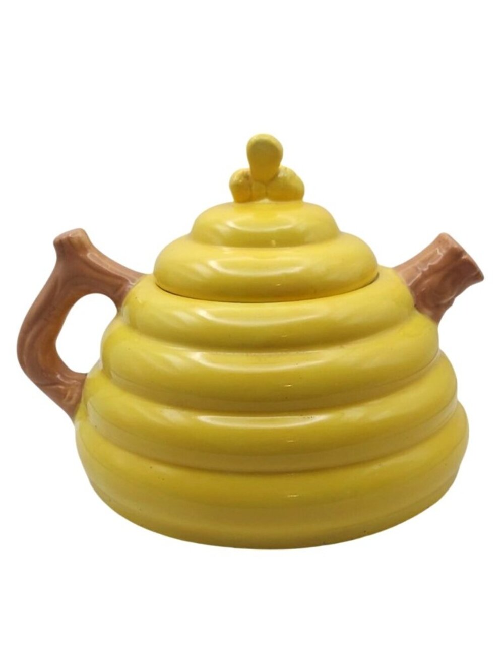 Disney Winnie The Pooh Ceramic Yellow Bee Hive Teapot Piglet Picinic & Bee Lid - Picture 3 of 14